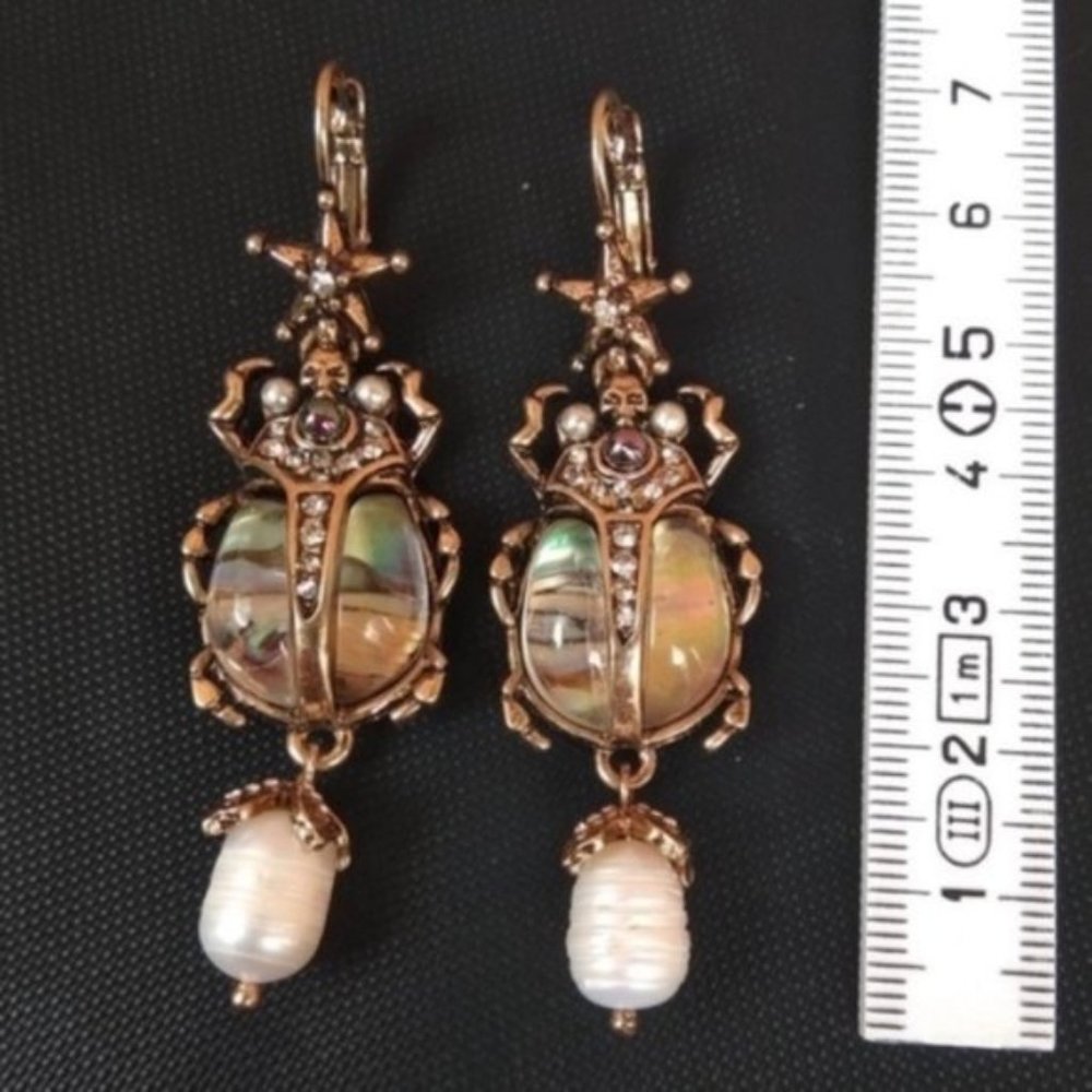 Antique gold insects earrings - Picture 3 of 7